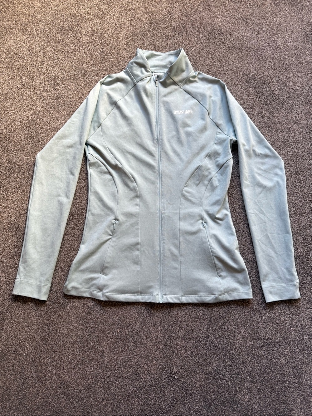 Gymshark Women’s Light Gray Full-Zip Performance Jacket